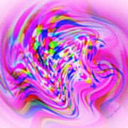 Psychedelic Swirls On Lollypop Pink Poster