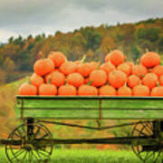 Pumpkins On A Wagon Poster