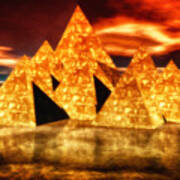 Pyramids In Warm Tones Poster