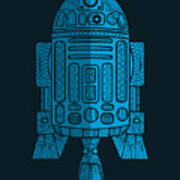 R2d2 - Star Wars Art - Blue 2 Poster