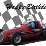 Racing Car Birthday Card 6 Poster