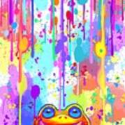 Rainbow Painted Frog Poster