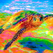 Rainbow Sea Turtle Poster