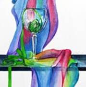 Rainbow Wine Glass Poster