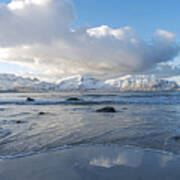 Ramberg Beach, Lofoten Nordland Poster
