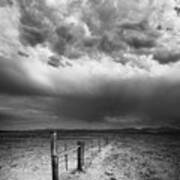 Ramona Cow Fence And Storm Poster