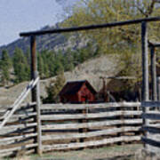 Ranch Fencing And Tool Shed Poster