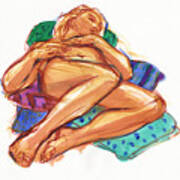 Reclining On Cushions Poster