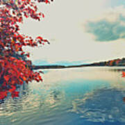 Wertheim Red Autumn Lake Poster