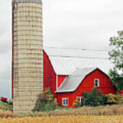 Red Barn And Silo 4460 Poster