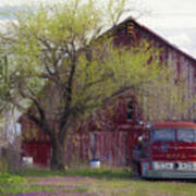 Red Barn Red Truck Poster