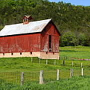 Red Barn With Cupola Poster