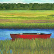 Red Boat - Assateague Channel Poster