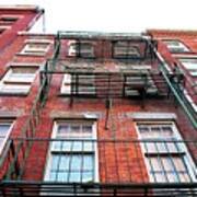 Red Brick Apartment Building - Manhattan Poster