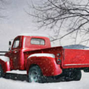 Red Ford Pickup Poster