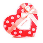 Red Heart-shaped Gift Box Poster