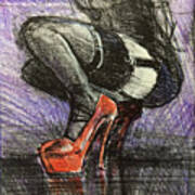 Red Heels, Black Garter Poster