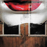 Red Lips And Old Windows Poster