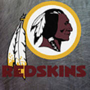 Washington Redskins On An Abraded Steel Texture Poster