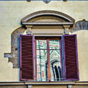 Reflection In Florence Window Poster