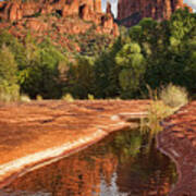 Reflections Of Cathedral Rock Poster