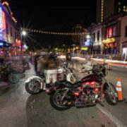 Republic Of Texas Biker Rally On 6th Street With Thousands Of Sp Poster