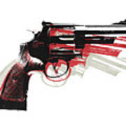 Revolver On White - Right Facing Poster