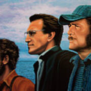 Jaws With Richard Dreyfuss, Roy Scheider And Robert Shaw Poster