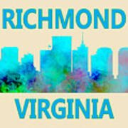 Richmond Virginia Skyline Watercolor Poster