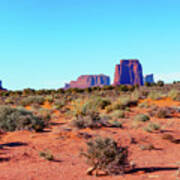 Right Panel 3 Of 3 - Monument Valley Monolith Panorama Landscape - American Southwest Poster