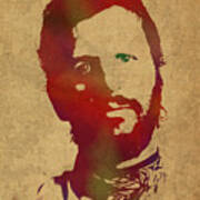 Ringo Starr Beatles Watercolor Portrait Poster