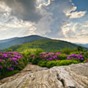 Roan Mountain Rays- Blue Ridge Mountains Landscape Wnc Poster