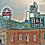 Roanoke Va Virginia - Dr Pepper And H C Coffee Vintage Signs Poster