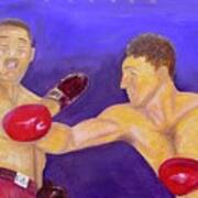 Rocky Marciano - Joe Louis - Original Oil Painting Poster