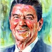 Ronald Reagan Watercolor Poster