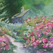 Roses In Bloom Flo's Garden Poster