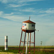 Route 66 And The Leaning Water Tower Of Britten Poster