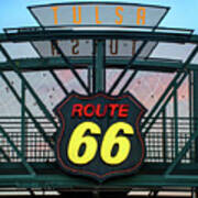 Route 66 Neon Sign - Tulsa Oklahoma Poster