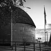 Route 66 Round Barn In Black And White Poster