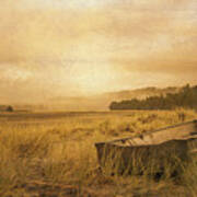 Row Boat In The Dune Grasses Poster