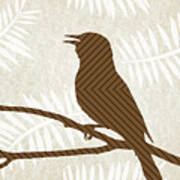 Brown Bird Silhouette Poster