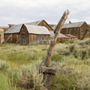 Rustic Wooden Structures In Bodie, California Poster