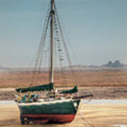 Norfolk Sail Boat Stranded At Low Tide Poster