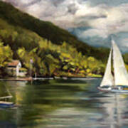 Sailboat On Lake Morey Poster