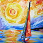 Sailing In The Hot Summer Sunset Poster