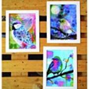 *sale* 3 11 X 14 In. Bird Prints With Poster