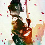 Samurai Girl - Watercolor Painting Poster