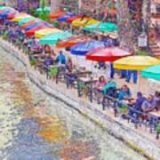 San Antonio Riverwalk Umbrellas Poster