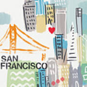San Francisco Cityscape- Art By Linda Woods Poster