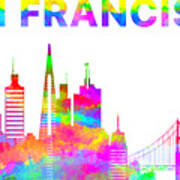 San Francisco Skyline Watercolor Poster